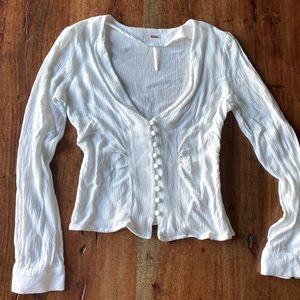 Free People White Boho Blouse